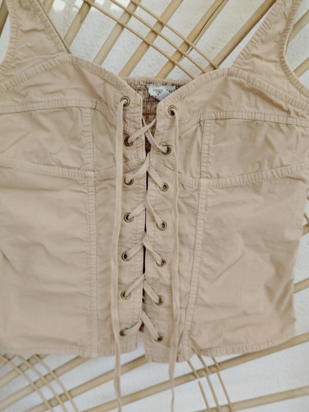 Guess Lace Up Corset Bustier Sleeveless Top / Size XS - Picture 3 of 8